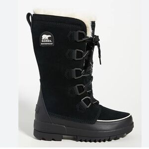 Anthropologie Sorel Sz 7 Black Tivoli IV Tall Lace-Up Boots